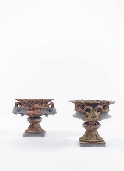 PAIR OF CHIMERA VASES
Cast-iron, the body...