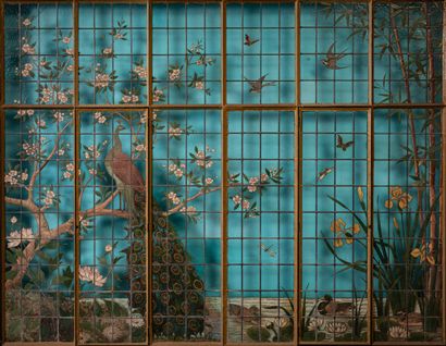 EXCEPTIONNEL VITRAIL D’IMMEUBLE PARISIEN
Vitrail,...