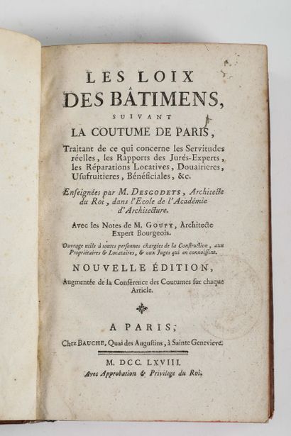 Antoine DESGODETS, Les loix des bâtiments...