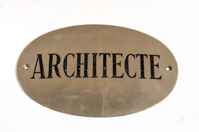 ARCHITECT'S PLAQUE
Metal, oval shape with...