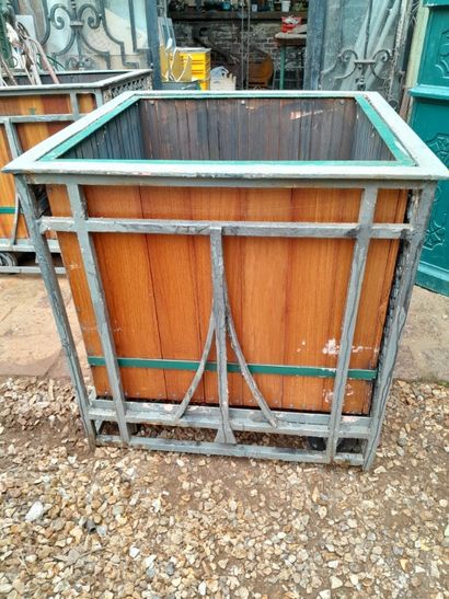 PAIR OF ORANGERY TUBS
Grey and gilded painted...