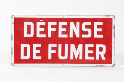 NO SMOKING SIGN
Rectangular enameled iron...