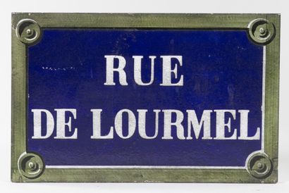 NAMEPLATE FOR RUE DE LOURMEL, PARIS
Enameled...
