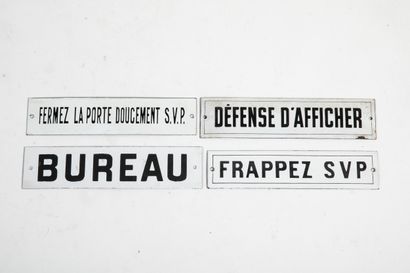 REUNION DE QUATRE PLAQUES D’INFORMATIONS
Fer...