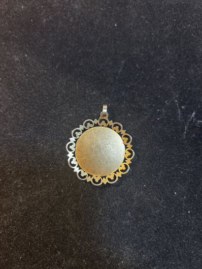 Pendentif circulaire en or jaune 18K, orné...