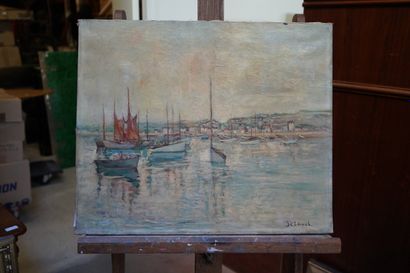 JETAVEL (XXe siècle)
Vue d'un port
Huile...