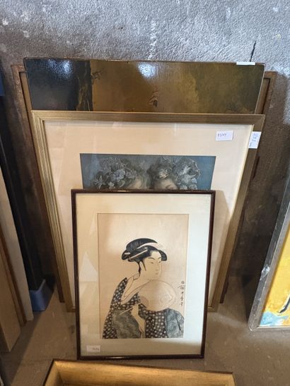 Réunion de tableaux, pièces encadrées et...