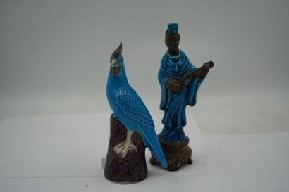 CHINE
Réunion de statuettes en céramique,...