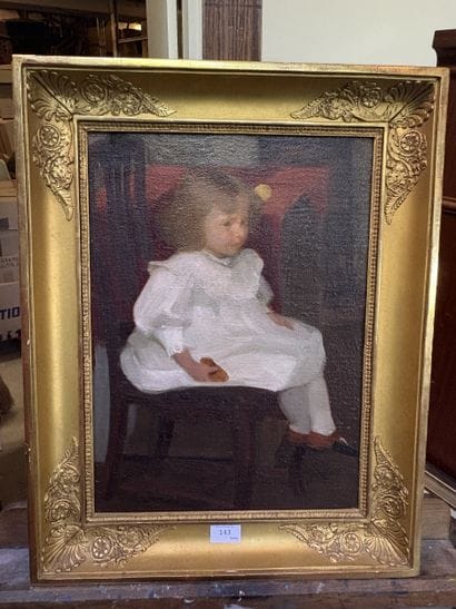 Ecole moderne
Fillette assise
Huile sur toile...