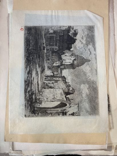 Réunion de gravures sur papier principalement...
