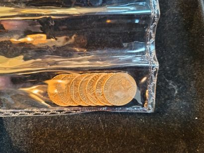 Réunion de 7 pièces de 20 francs or, sous...