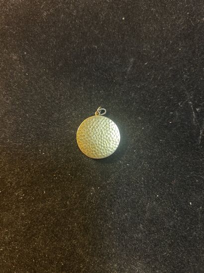 Pendentif circulaire porte-photos en or jaune...