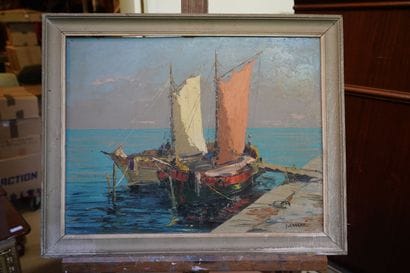 J.CASCAR
Bateaux de pêcheurs à quai
Huile...