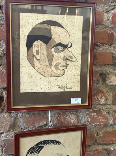 D'après HERGE, 
Portraits d'hommes, 
Deux...