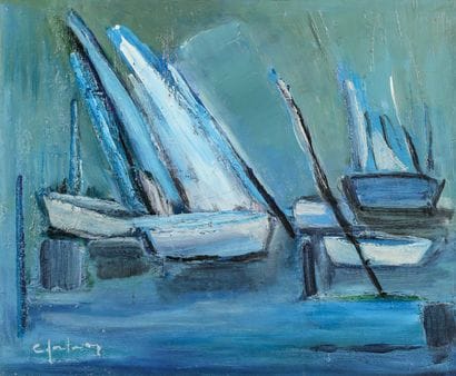 CLAIRE FONTAINE (1930-2014)
Voiliers dans...