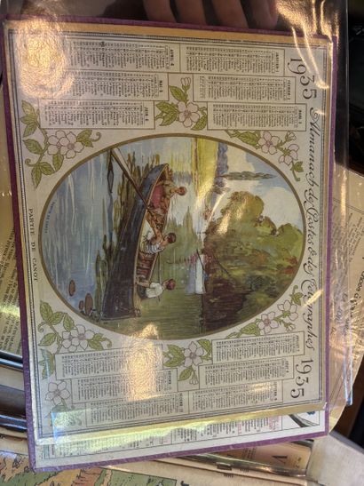 Réunion de dessins, affiches et revues Veillées...