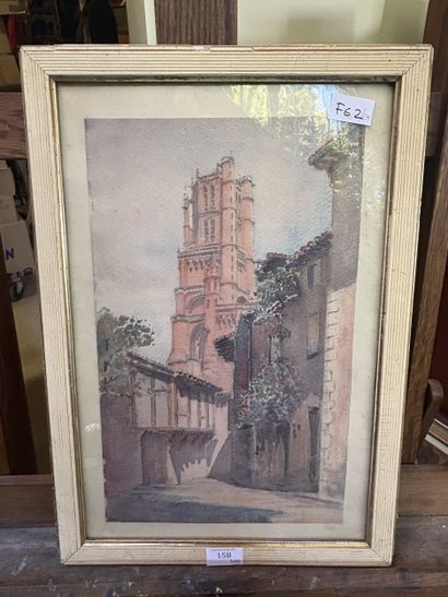 ECOLE MODERNE 
Albi, Sainte Cécile
Aquarelle...