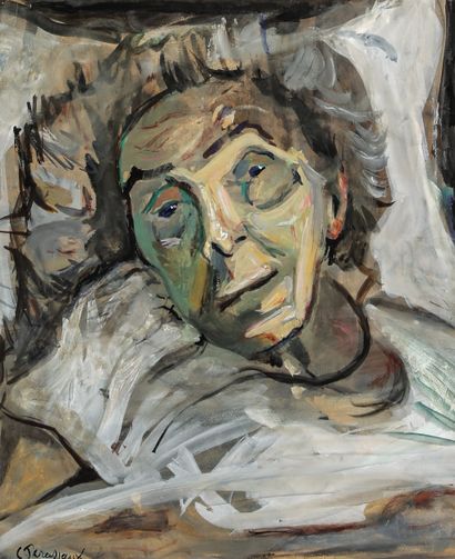 CHARLES PERUSSAUX (1920-1995)
La mourante
Gouache,...
