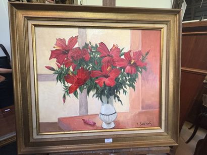 Yves BORE-MAHE (?-1998)
Bouquet d'hibiscus
Huile...