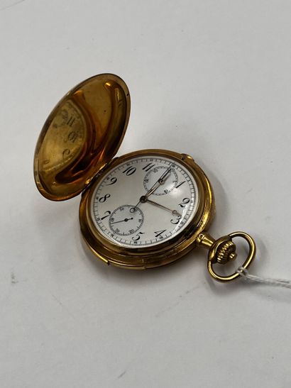 Montre de gousset dite Savonnette.
Or jaune...