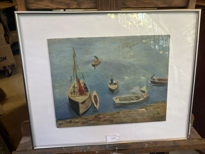ECOLE MODERNE
Vue de port
Huile sur toile,...