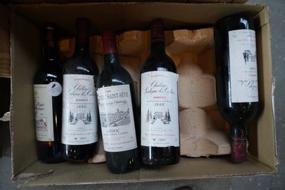 Réunion de bouteilles de vin dont Château...