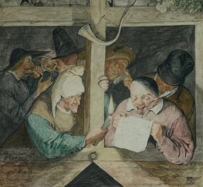 CORNELIS DUSART (1665-1704)
LA LECTURE DES...