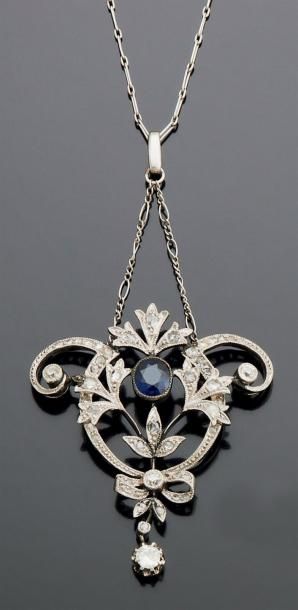 COLLIER ARTICULÉ Or gris 18k, supportant...