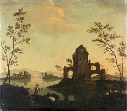 École FRANÇAISE du XVIIIe siècle
PAYSAGE...