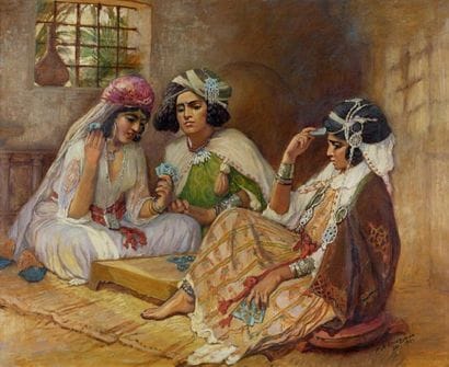 Ecole Orientaliste
JOUEUSES DE CARTES, TOUGGOURT,...