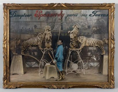 LE DOMPTEUR SPESSARDI PARMI SES FAUVES Photographie...