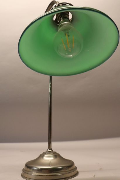 Lampe de bureau pied en métal chromé télescopique...