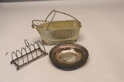 Lot de métal argenté GALLIA : porte bouteille...