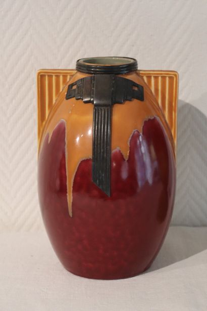 Choisy le Roy Vase Art déco, haut : 23cm,...