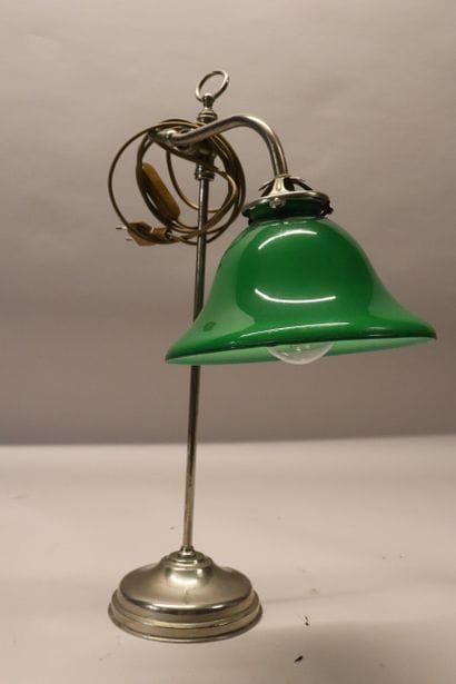 Lampe de bureau pied en métal chromé télescopique...