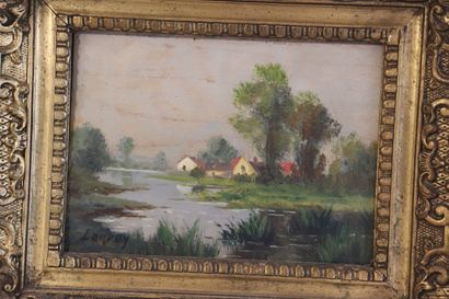 Paire d'huiles sur bois par LARREY Dim :...