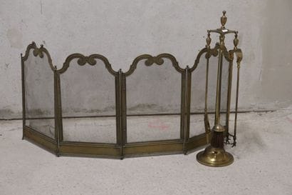 Nécessaire de cheminée en laiton : pare feu...