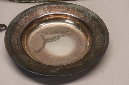Lot de métal argenté GALLIA : porte bouteille...