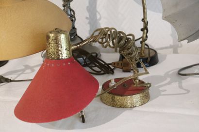Lot de 7 lampes de bureau des années 50 et...