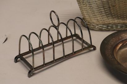 Lot de métal argenté GALLIA : porte bouteille...