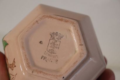 Longwy lot faïence : tasse et sous tasse,...