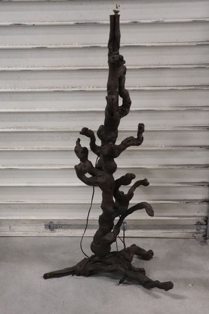 Cep de vigne ou racine montée en lampadaire...