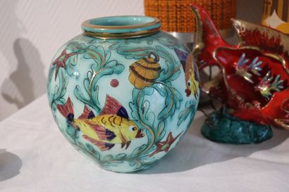 Lot années 70 avec Vase Monaco Haut : 18cm,...
