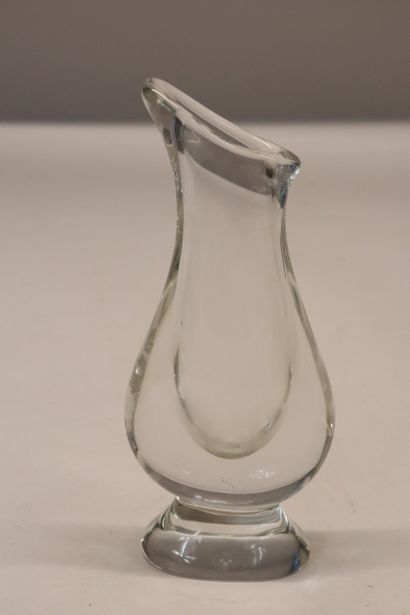 SEVRES France vase soliflore en cristal transparent...