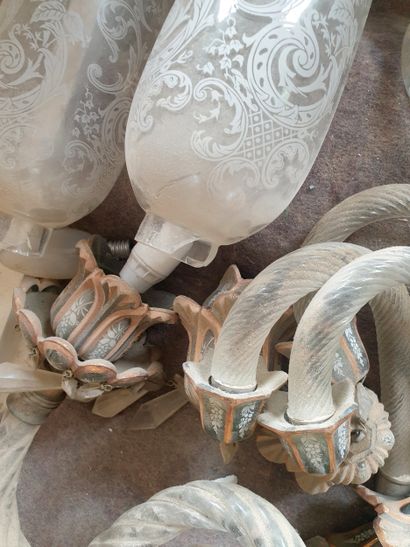 Travail Ottoman, début XXème, Lustre en verre...