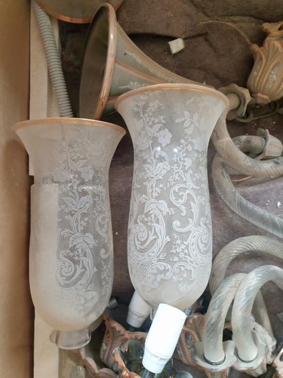 Travail Ottoman, début XXème, Lustre en verre...