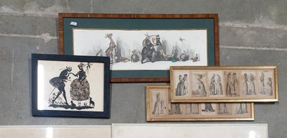 Lot de gravures dont O'Klein (14 x 47cm)...