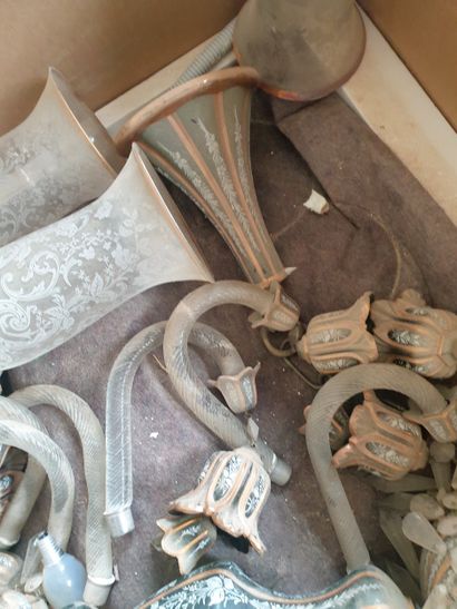Travail Ottoman, début XXème, Lustre en verre...