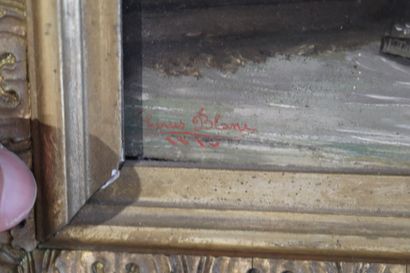 Paire d'huiles sur bois par LARREY Dim :...