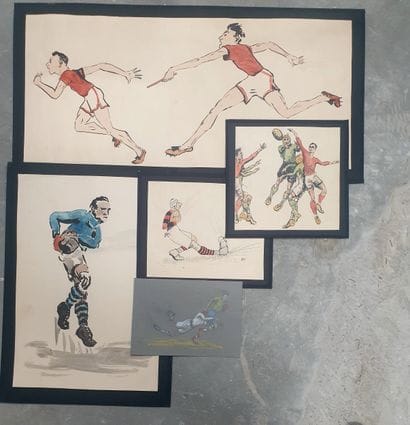 Maurice FRICHOU (1903_1974) Lot de 3 dessins...